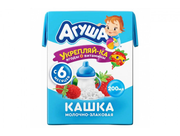 Молочная каша "Агуша укрепляй-ка" 200мл рис-ягоды