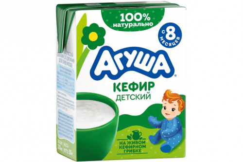 Кефир "Агуша" 3.2% 204 мл