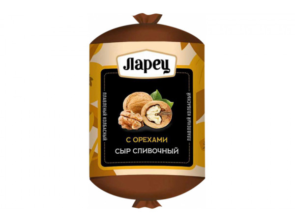 Сыр "Ларец" плав колбасный сливочный 430г 45% орехи Сыр "Ларец" плав колбасный сливочный 430г 45% орехи