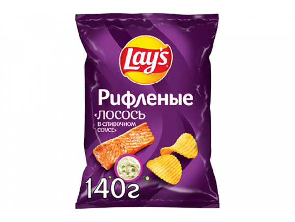 Чипсы "Лейс" рифлен. 140г слив.лосось
