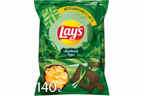 Чипсы "Лейс" 140г зеленый лук
