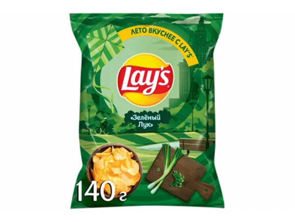 Чипсы "Лейс" 140г зеленый лук