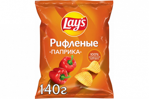 Чипсы "Лейс" рифлен. 140г паприка
