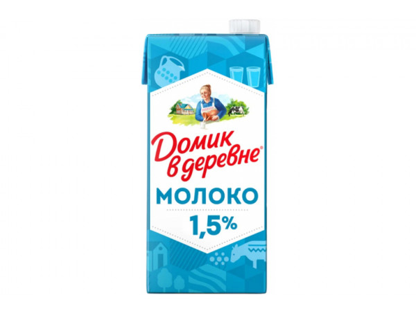 Молоко "Домик в деревне" 1.5% 950г