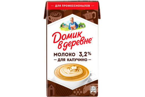 Молоко "Домик в деревне" 3.2% для капучино 950г