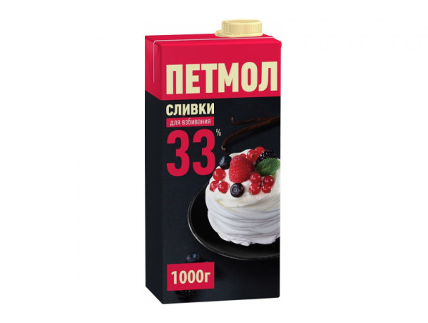 Сливки "Петмол" 33% 1000г