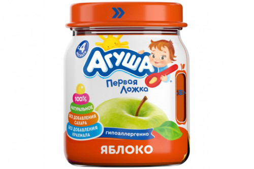 Фруктовое пюре "Агуша" яблоко 100г Фруктовое пюре "Агуша" яблоко 100г
