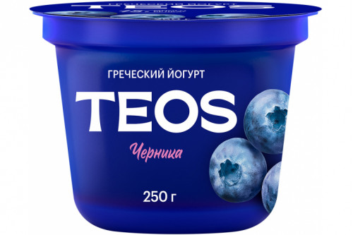 Йогурт греческий Teos "Савушкин продукт" черника 250г Йогурт греческий Teos "Савушкин продукт" черника 250г