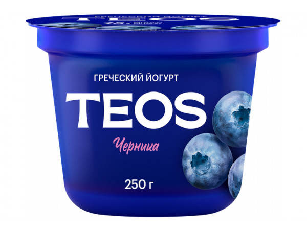 Йогурт греческий Teos "Савушкин продукт" черника 250г