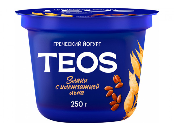 Йогурт греческий Teos "Савушкин продукт" злаки-лен 250г