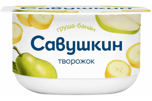 Творожная паста "Савушкин продукт" груша-банан 120г