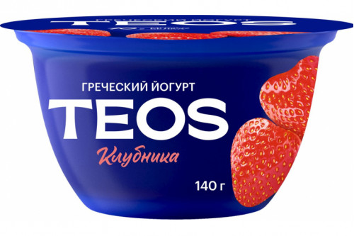 Йогурт греческий Teos "Савушкин продукт" клубника 140г