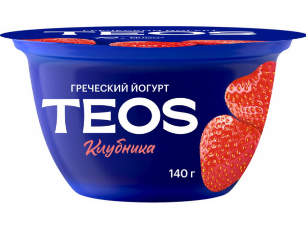 Йогурт греческий Teos "Савушкин продукт" клубника 140г