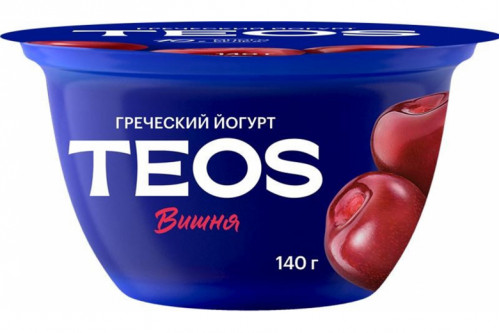 Йогурт греческий Teos "Савушкин продукт" вишня 140г Йогурт греческий Teos "Савушкин продукт" вишня 140г