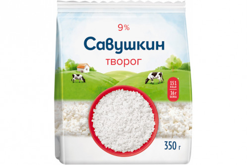 Творог "Савушкин продукт" рассыпчатый 9% 350г