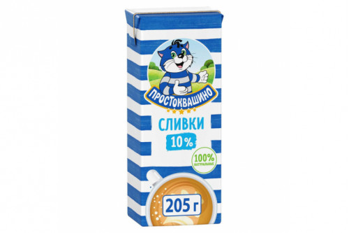 Сливки "Простоквашино" 10% 205г