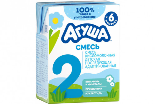 Смесь кисломолочная "Агуша 2" 3.2% 204г