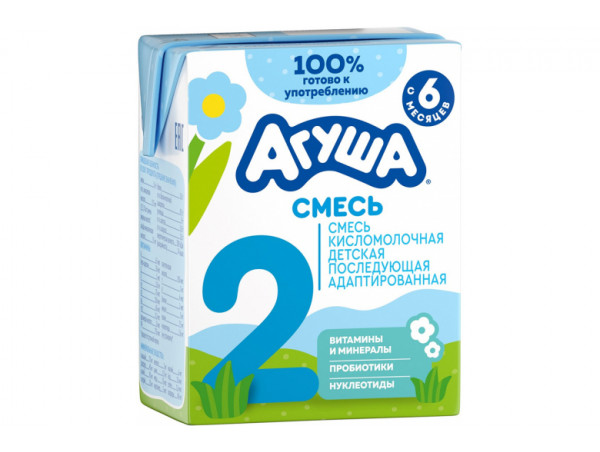 Смесь кисломолочная "Агуша 2" 3.2% 204г