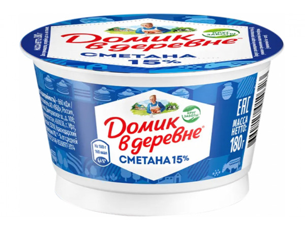 Сметана "Домик в деревне" 15% 180г