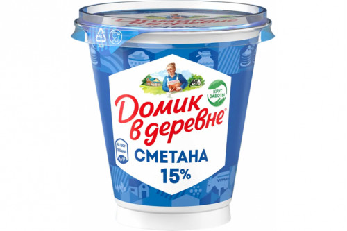 Сметана "Домик в деревне" 15% 300г