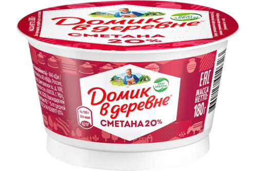 Сметана "Домик в деревне" 20% 180г Сметана "Домик в деревне" 20% 180г