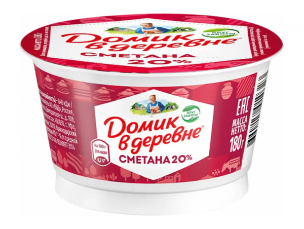 Сметана "Домик в деревне" 20% 180г