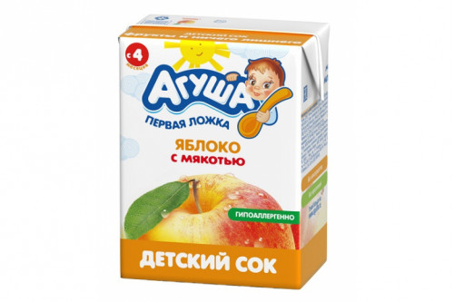 Сок "Агуша" яблоко с мякотью 200г