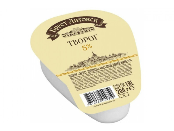 Творог "Брест-Литовск" клинок 5% 200г мультивак