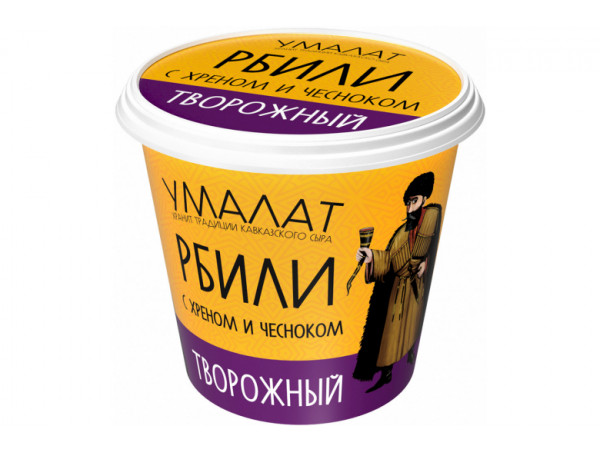 Творожный сыр "Умалат" Рбили с хреном и чесноком 60% 130г. Творожный сыр "Умалат" Рбили с хреном и чесноком 60% 130г.