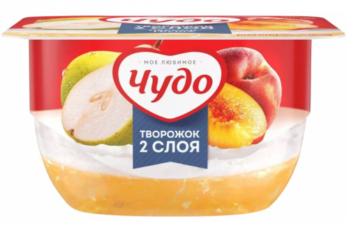 Творожный десерт "Чудо" персик-груша 100г