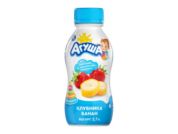 Йогурт "Агуша" клубника-банан 180г