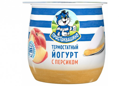 Йогурт "Простоквашино" термостатный персик 160г 3.4%