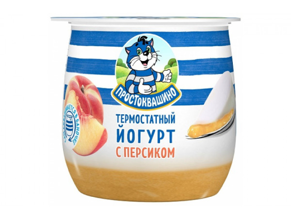 Йогурт "Простоквашино" термостатный персик 160г 3.4%