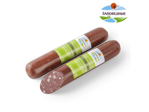 Варёно-копчёная колбаса Сервелат Московский Заповедные продукты