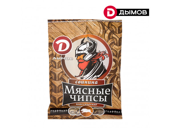 Чипсы мясные из свинины классические сыровяленые Дымов