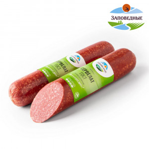 Варёно-копчёная колбаса Сервелат ГОСТ Заповедные продукты