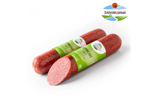 Варёно-копчёная колбаса Сервелат ГОСТ Заповедные продукты