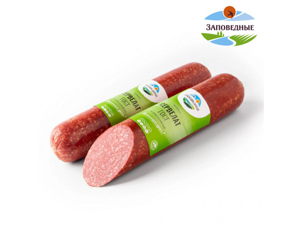 Варёно-копчёная колбаса Сервелат ГОСТ Заповедные продукты