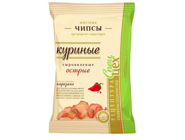 Чипсы мясные "Куриные сыровяленые Острые" шт. Егорьевская КГФ
