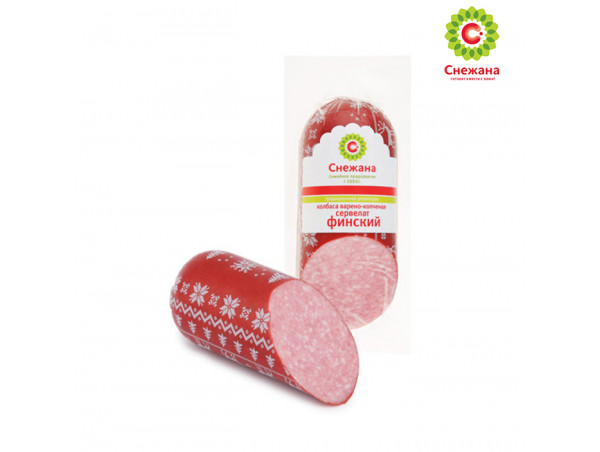 Варено-копченая колбаса Сервелат Финский Снежана